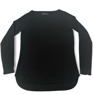Penelope Leroy Paris- Black Scoop Neck Ribbed Pullover Sweater, Size XS– EUC